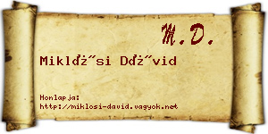 Miklósi Dávid névjegykártya