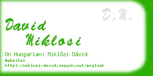 david miklosi business card