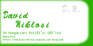 david miklosi business card